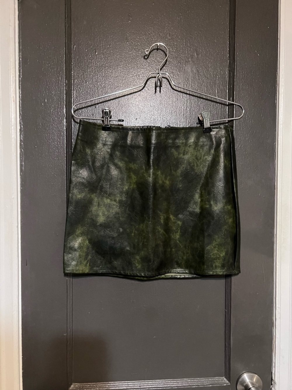 Green Faux Leather Skirt